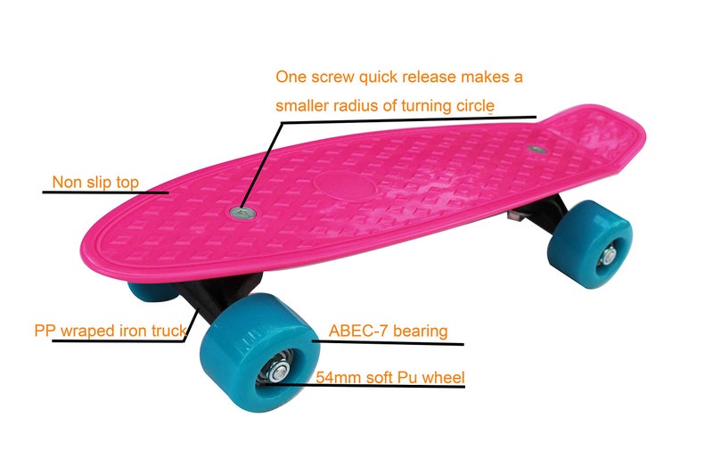 SK8MEMO 17" Mini Skateboard, Kids Skateboard for Beginners with ABEC-7 Bearing and Soft PU Wheels - Image 2